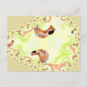 Funny Hazel Grouse Illustration Collage Postcard