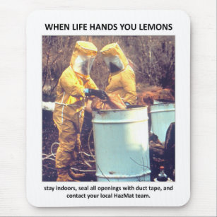 Funny Hazmat Biohazard Safety Advice Mouse Mat