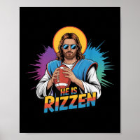 Funny He Is Rizzen Jesus Shirt Football Boys Kids 