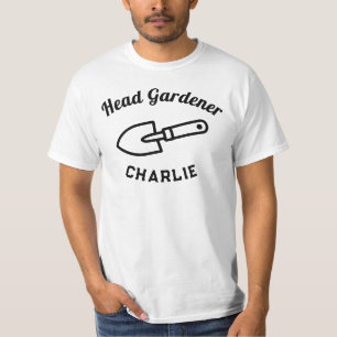 Funny Head Gardener Trowel Personalised Name T-Shirt