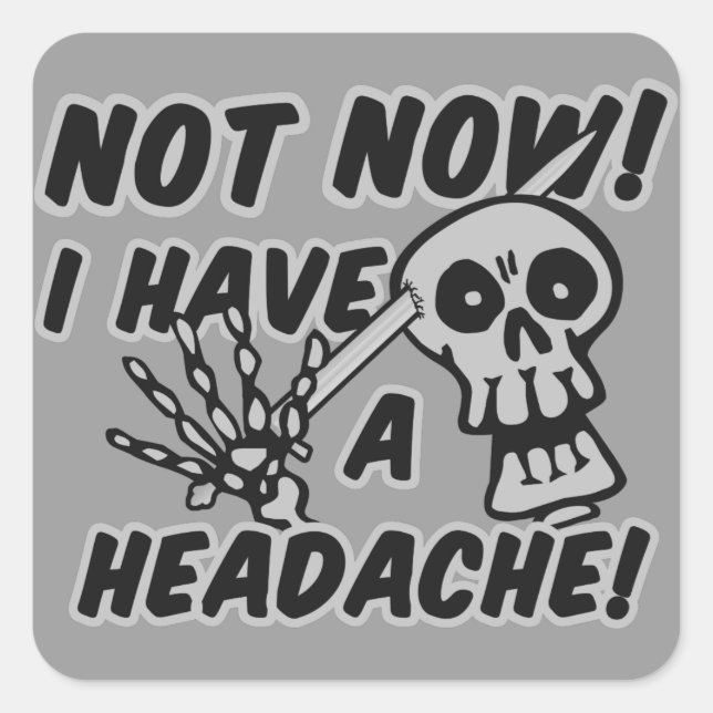 Funny Headache Skull stickers (Front)