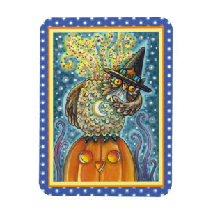 FUNNY HEADLESS HORSEMAN OWL, SLEEPY HOLLOW BIRD MAGNET