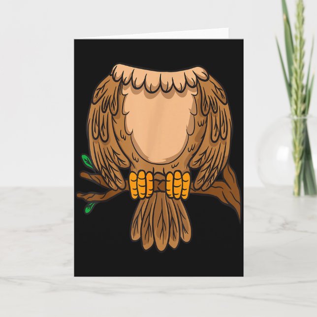Funny Headless Owl Halloween Night Bird Costume Ea Card (Front)