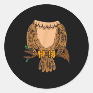 Funny Headless Owl Halloween Night Bird Costume Ea Classic Round Sticker