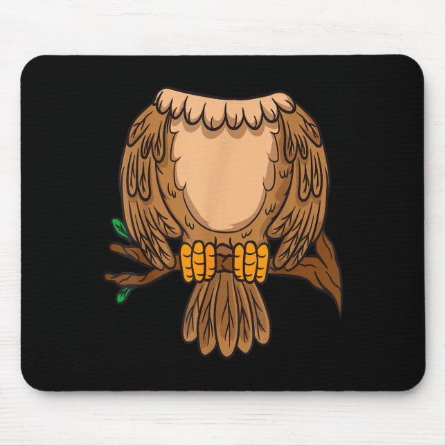 Funny Headless Owl Halloween Night Bird Costume Ea Mouse Mat (Front)