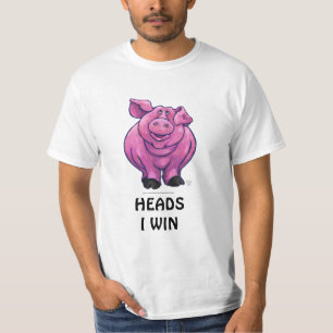 Funny Heads and Tails Pig T-Shirts