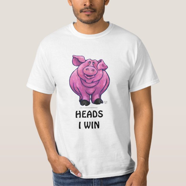 Funny Heads and Tails Pig T-Shirts (Front)
