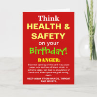 Funny Health and Safety Birthday Joke