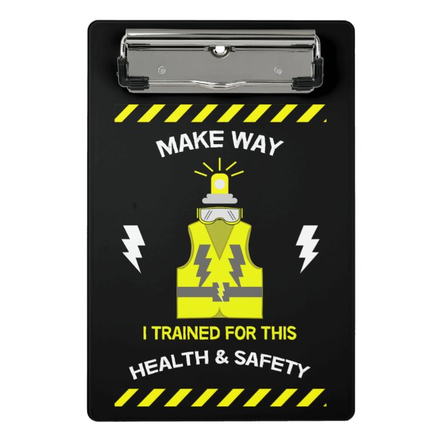 Funny Health And Safety | NEBOSH | Officer | Latte Mini Clipboard (Front)