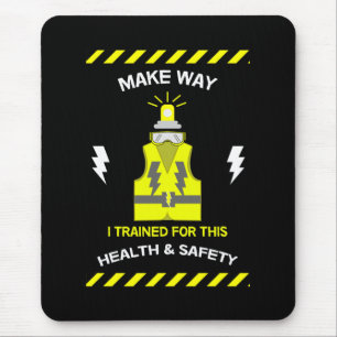 Funny Health And Safety NEBOSH Officer Latte Mouse Mat