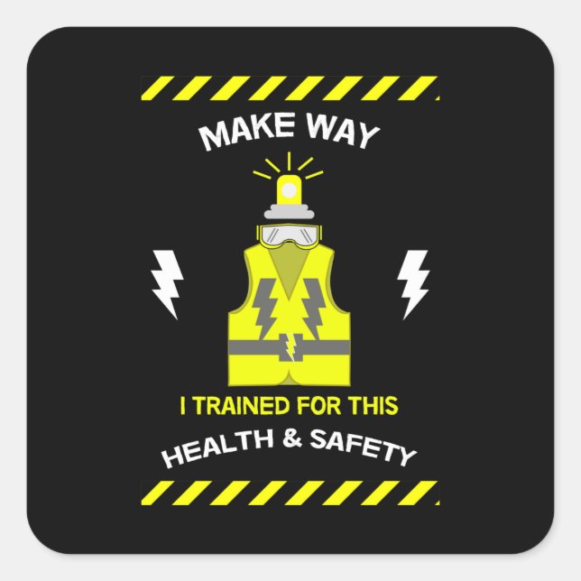 Funny Health And Safety | NEBOSH | Officer | Latte Square Sticker (Front)