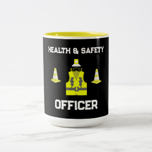 Funny Health And Safety   NEBOSH   Officer   Latte Two-Tone Coffee Mug