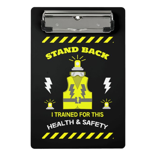 Funny Health And Safety | NEBOSH | Safety | CSCS M Mini Clipboard (Front)