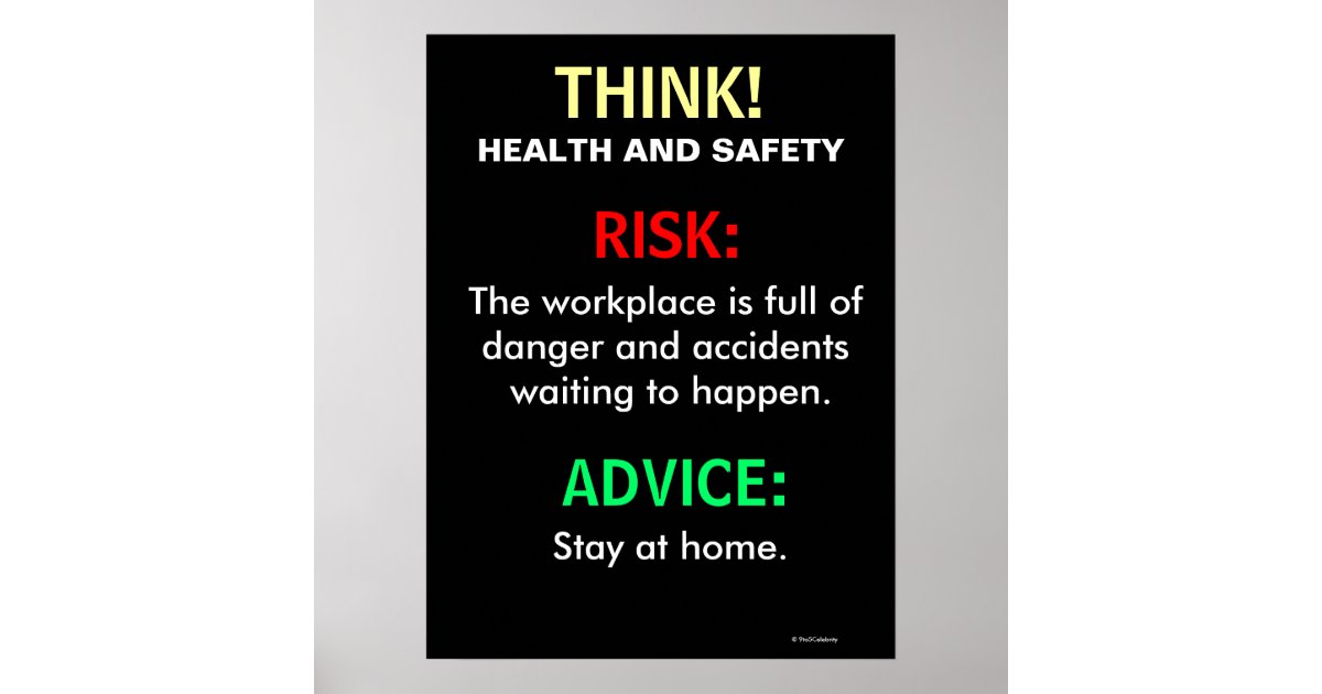 Fall Risk Funny Work Sign Funny Health and Safety Office Sign and Poster | Zazzle