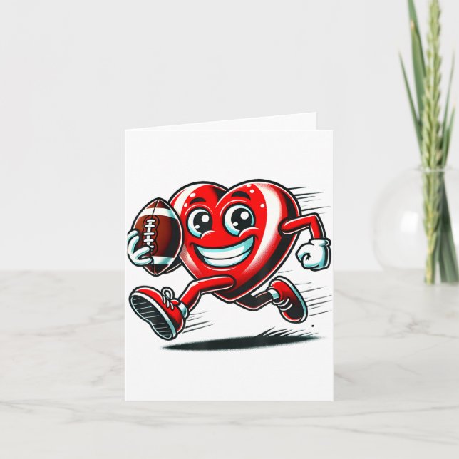 Funny Heart American Football Valentine Srts Women Card (Front)
