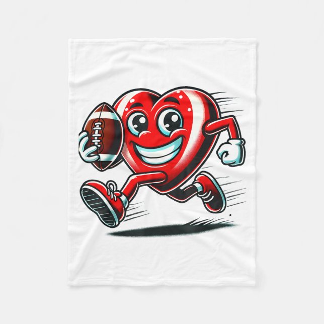 Funny Heart American Football Valentine Srts Women Fleece Blanket (Front)