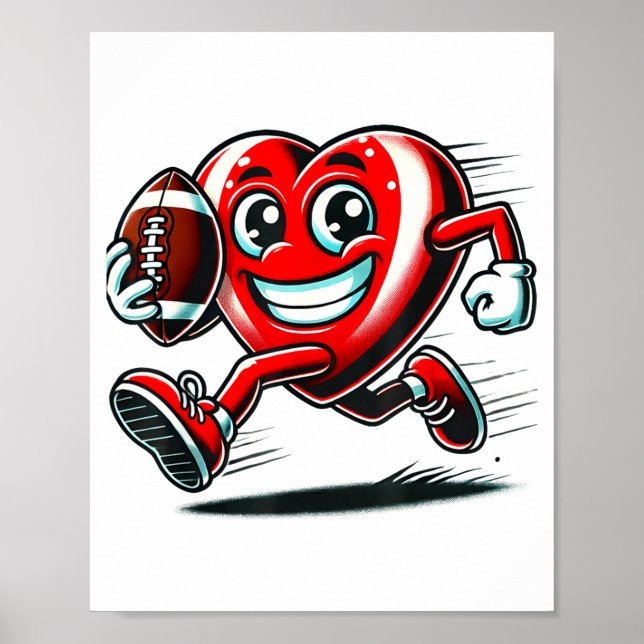 Funny Heart American Football Valentine Srts Women Poster (Front)