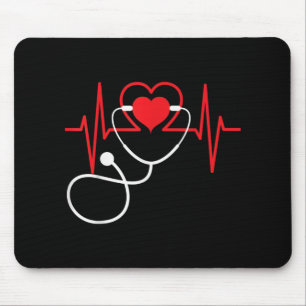 Funny Heart Beats Nurse Nursing Medical Mouse Mat