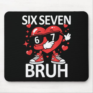 Funny Heart Dab 67 Valentine Bruh Six Seven Meme G Mouse Mat