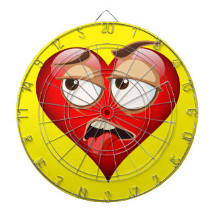 Funny Heart Emoji Dartboard