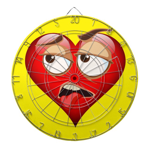 Funny Heart Emoji Dartboard (Front)