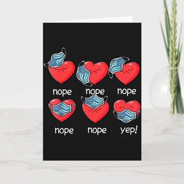 Funny Heart Face Mask Men Women Cute Sweet Valenti Card (Front)