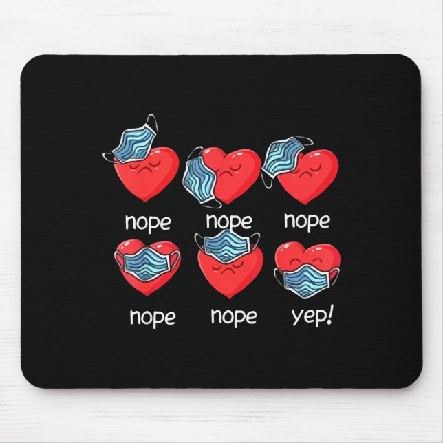 Funny Heart Face Mask Men Women Cute Sweet Valenti Mouse Mat (Front)
