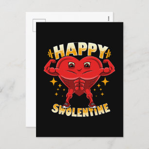 Funny Heart Gym Workout Valentine Gift Holiday Postcard
