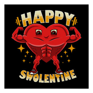 Funny Heart Gym Workout Valentine Gift Poster