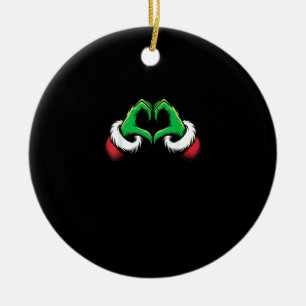 Funny Heart Hands Christmas Ceramic Tree Decoration
