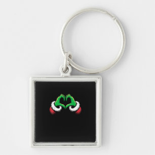 Funny Heart Hands Christmas Key Ring