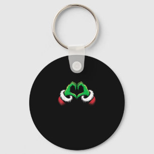 Funny Heart Hands Christmas Key Ring