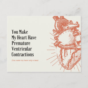 Funny Heart Illustration Medical Joke Postcard