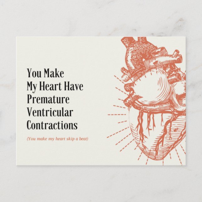 Funny Heart Illustration Medical Joke Postcard (Front)