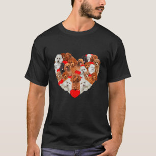 Funny Heart Love Poodle Valentine's Day Gift T-Shirt
