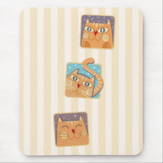 Funny Heart Nose Cats Mousepad