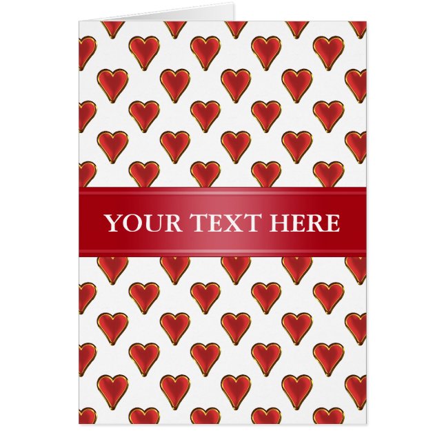 Funny Heart Pattern gold red + your backgr. & text (Front)