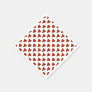 Funny Heart Pattern gold red + your backgr. & text Napkin