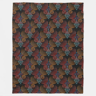 Funny Heart Pattern III - 3D spirals & triangles Fleece Blanket