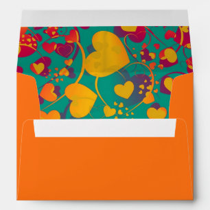 Funny Heart Pattern IX - green red yellow Envelope