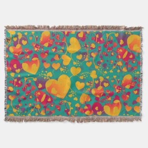 Funny Heart Pattern IX + your idea Throw Blanket