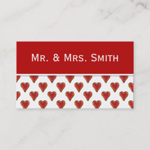 Funny Heart Pattern red gold + your background Business Card