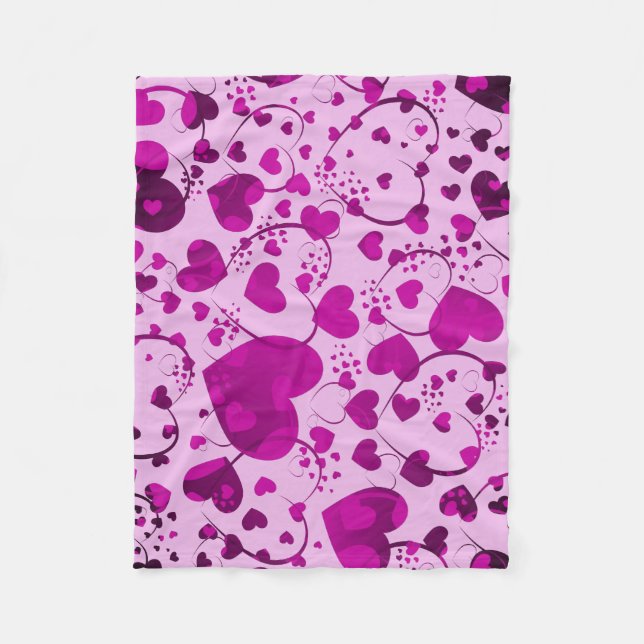 Funny Heart Pattern VI + your background colour Fleece Blanket (Front)