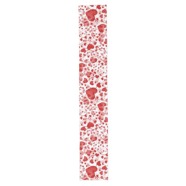 Funny Heart Pattern VII - red white + your idea Long Table Runner (Front)