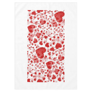 Funny Heart Pattern VII - red white + your idea Tablecloth