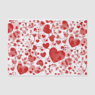 Funny Heart Pattern VII - red white + your idea Tissue Paper