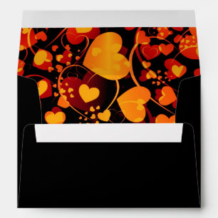 Funny Heart Pattern VIII - black red yellow Envelope