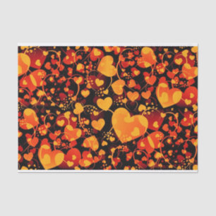 Funny Heart Pattern VIII - black red yellow Tissue Paper