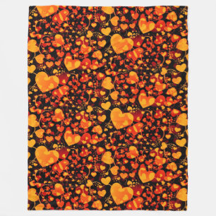 Funny Heart Pattern VIII - red white + your idea Fleece Blanket