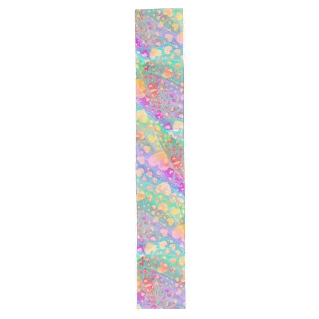 Funny Heart Pattern XI - pastel coloured Long Table Runner (Front)